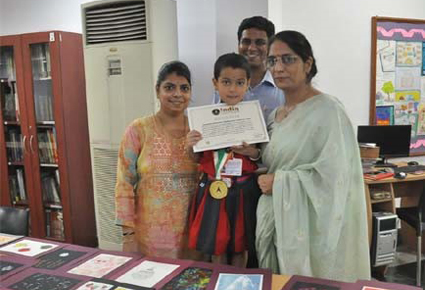 Meera Karthik Vasan, a 5 year old student of our school has inscribed her name in the India Book of Records