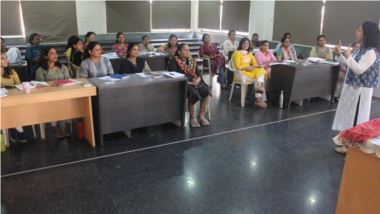 The school organized a workshop on storytelling for all the teachers of primary and pre primary sections